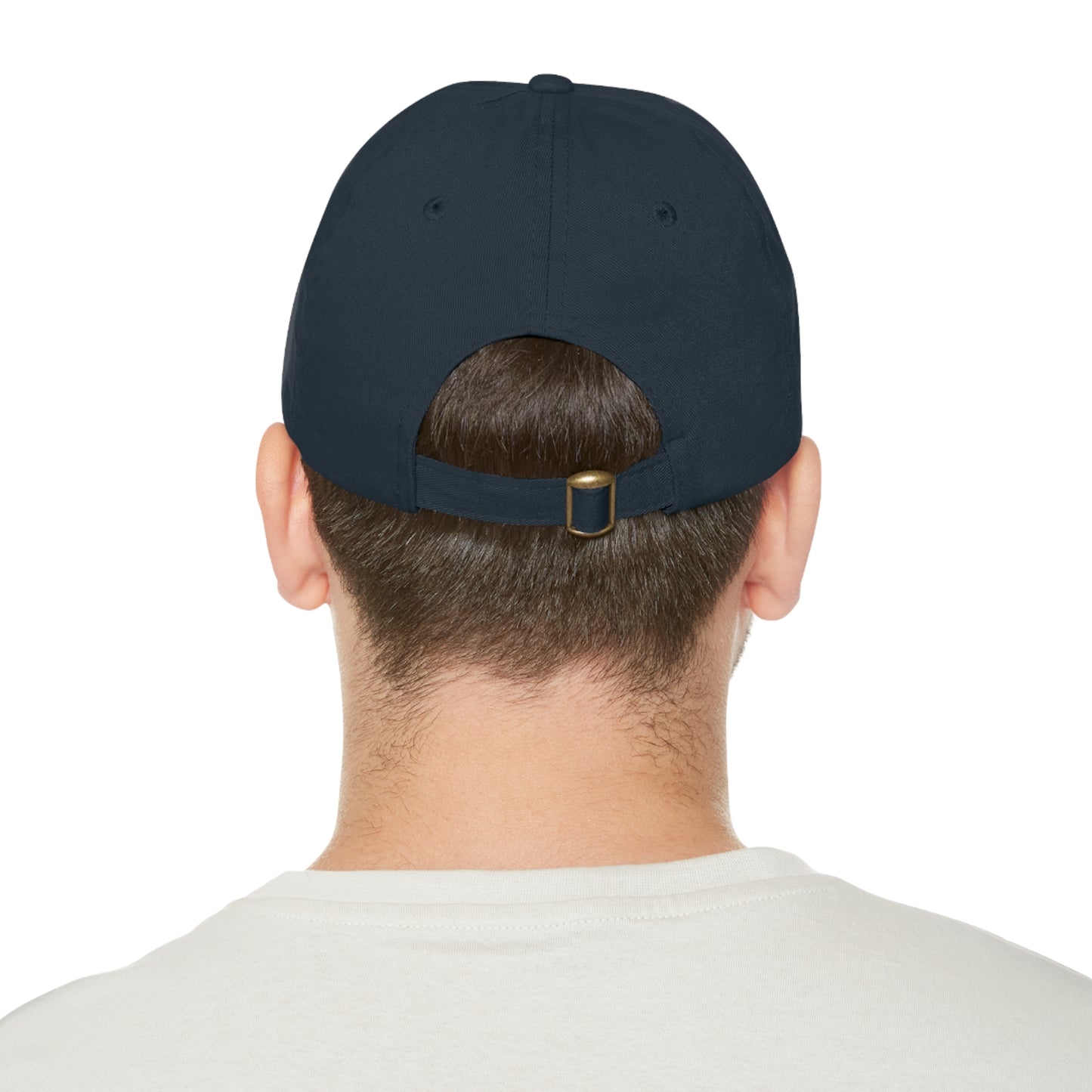 BISON Dad Hat with Leather Patch (Round)