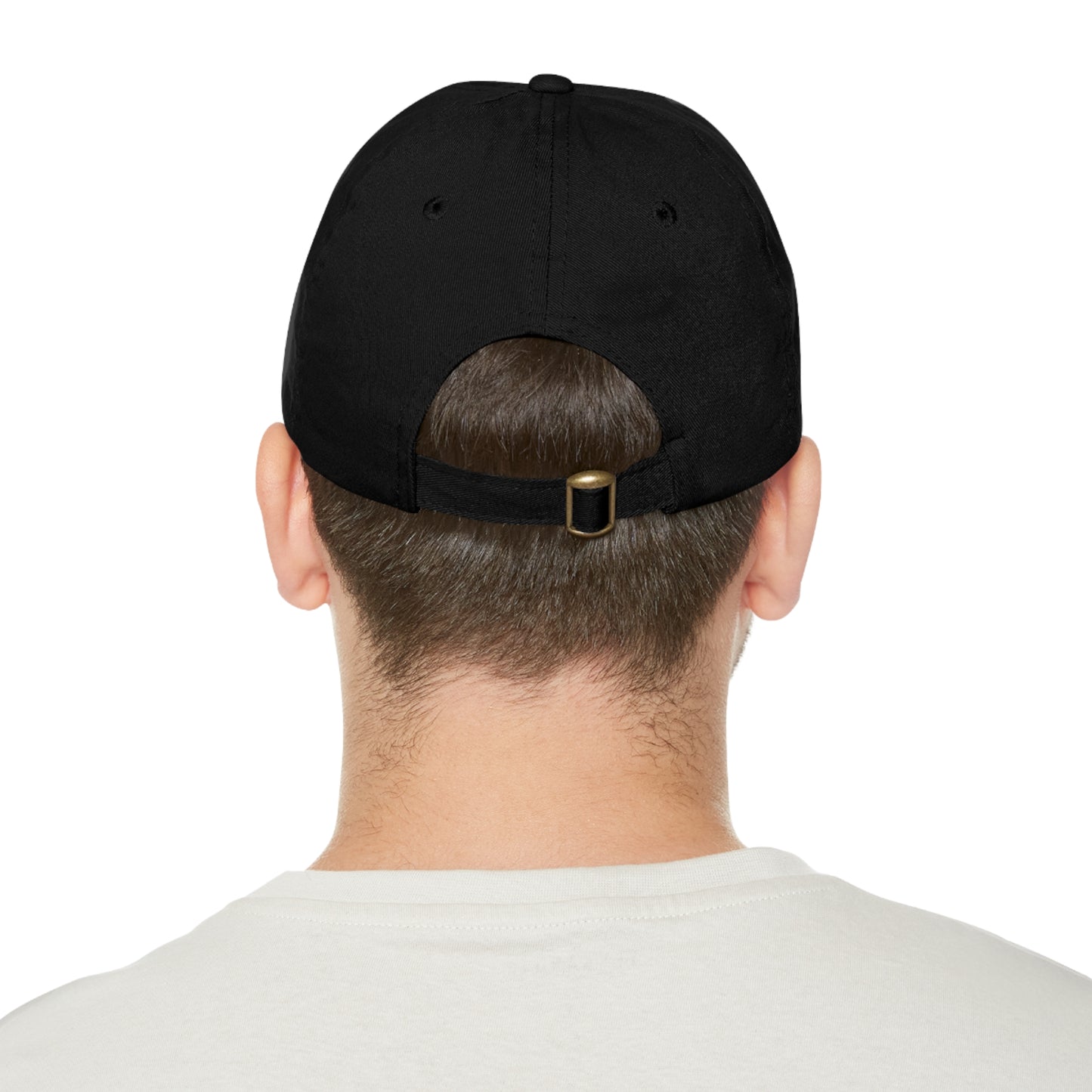 BISON Dad Hat with Leather Patch (Round)