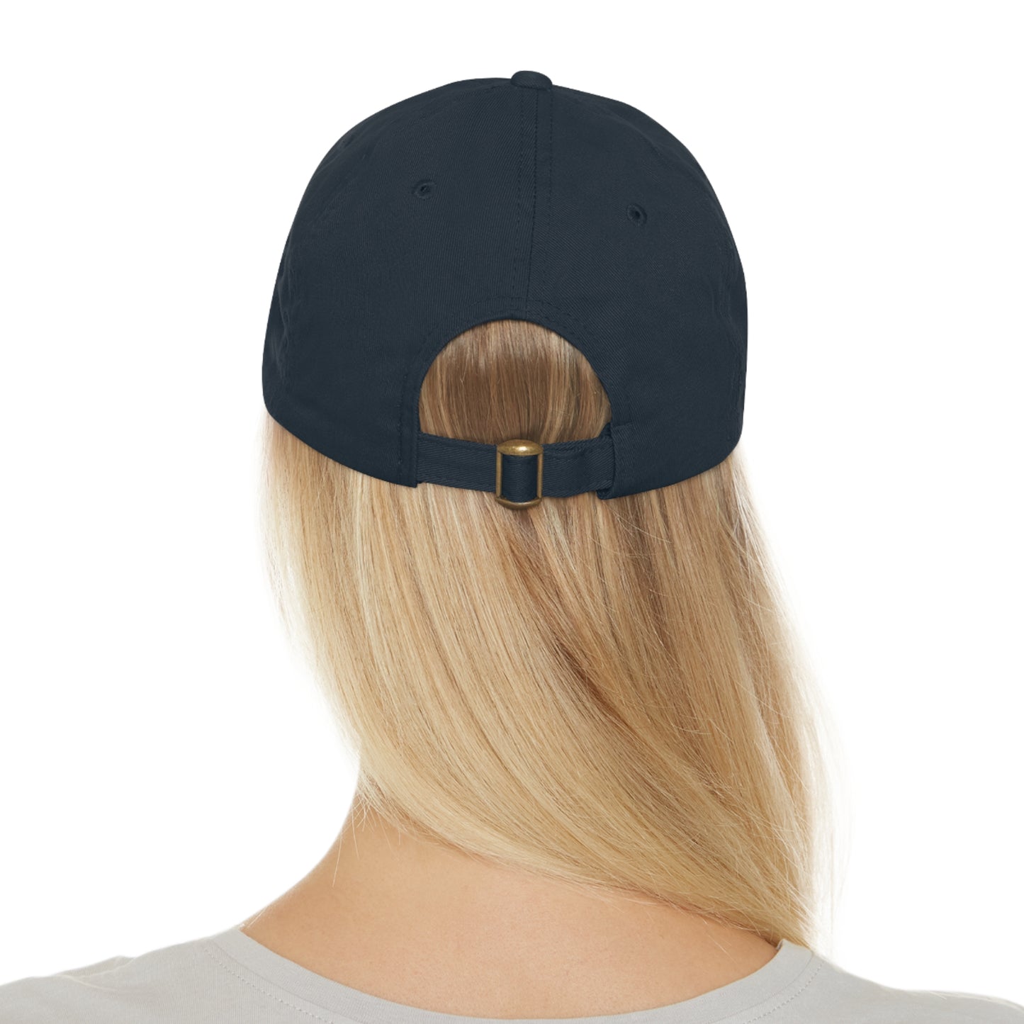 BISON Dad Hat with Leather Patch (Round)