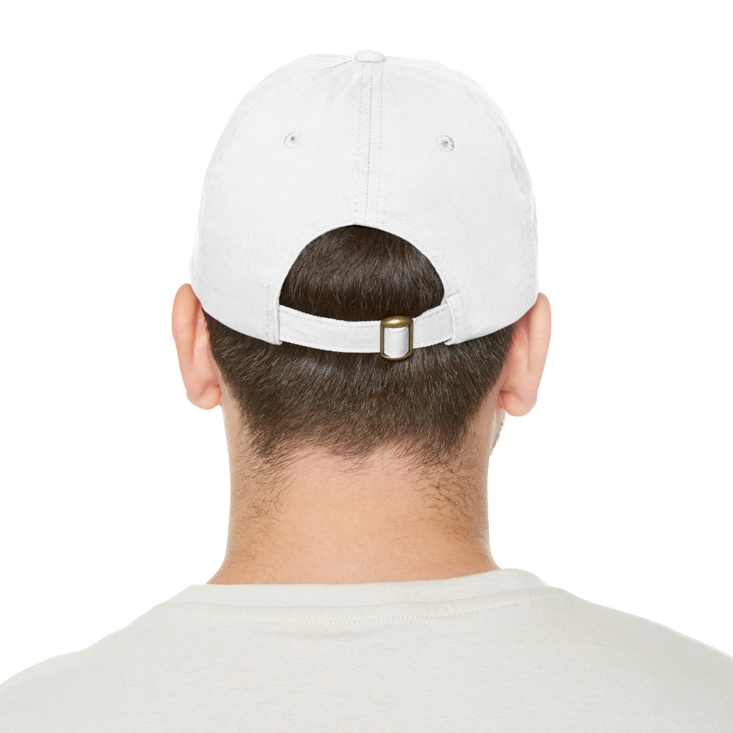 BISON Dad Hat with Leather Patch (Round)