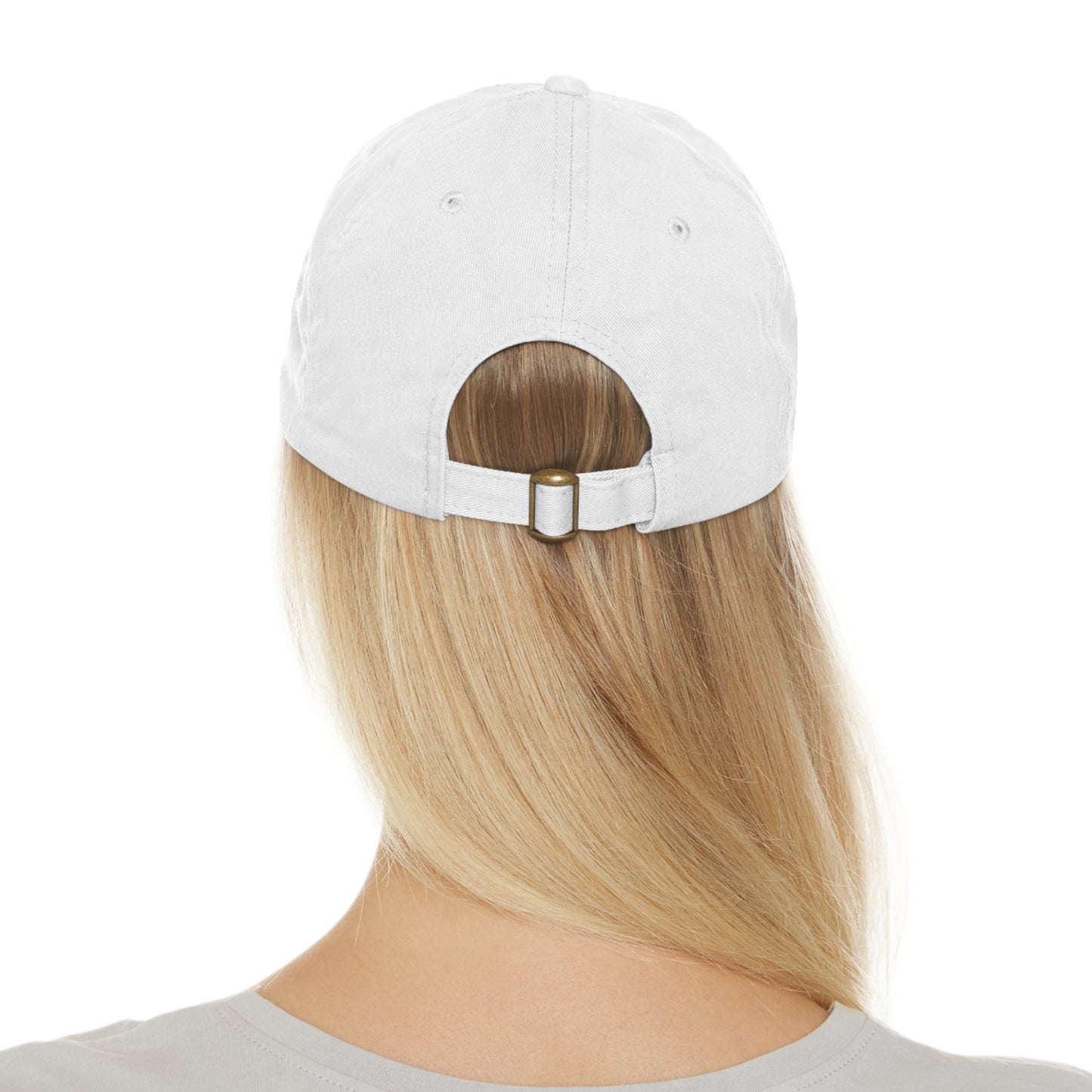 BISON Dad Hat with Leather Patch (Round)